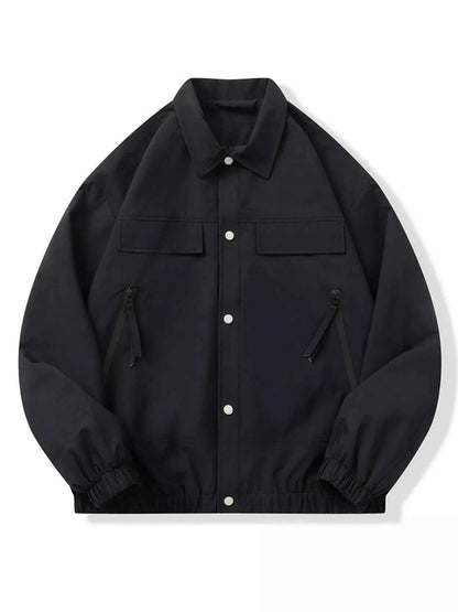 Men's Full Size Snap Down Long Sleeve Jacket Plus Size