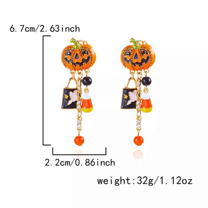 Halloween Pumpkin Drop Earrings