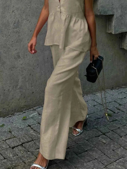 V-Neck Vest and Pants Set