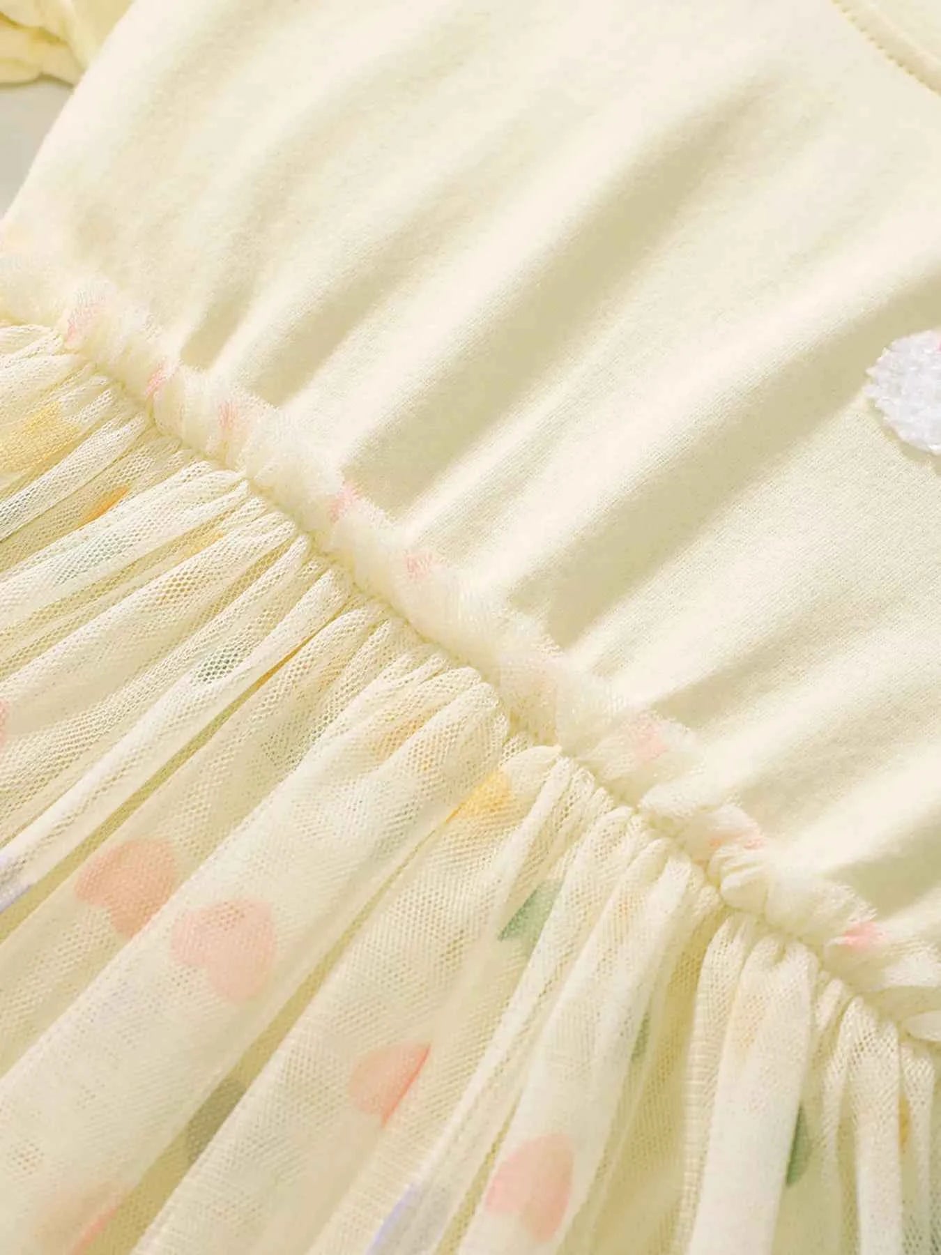 Children's Rainbow Applique Tulle Layered Dress