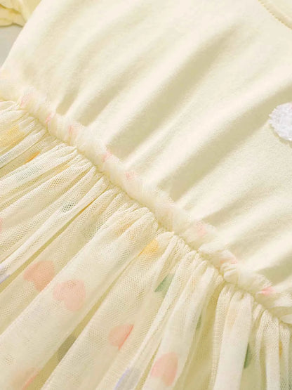 Children's Rainbow Applique Tulle Layered Dress