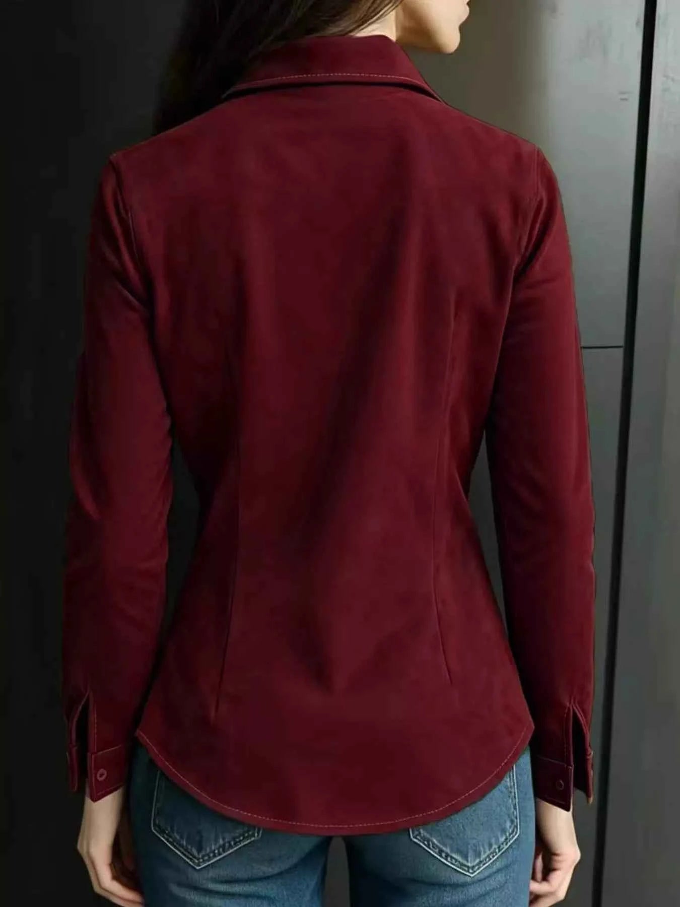 Suede Button-Down Shirt