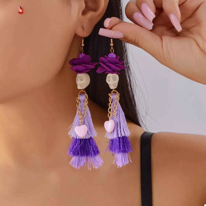 Halloween Ghost Tassel Drop Earrings