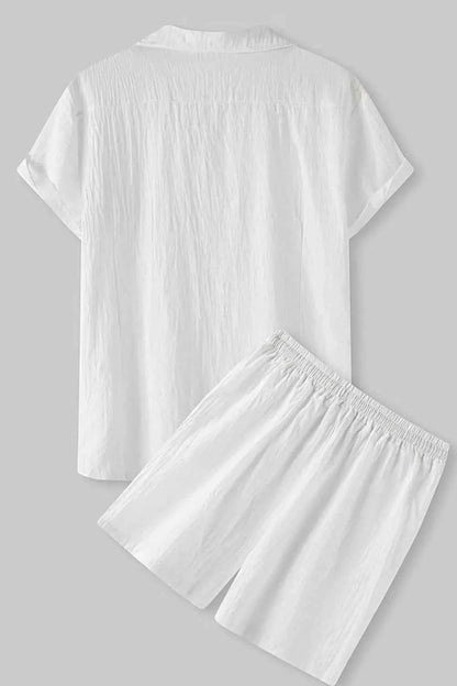 Men's Short Sleeve Shirt and Shorts Set