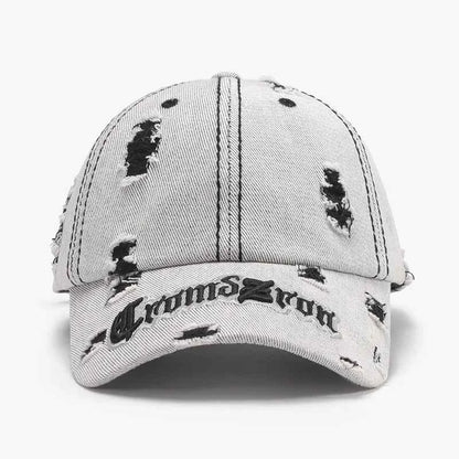 Distressed Letter Embroidered Baseball Cap