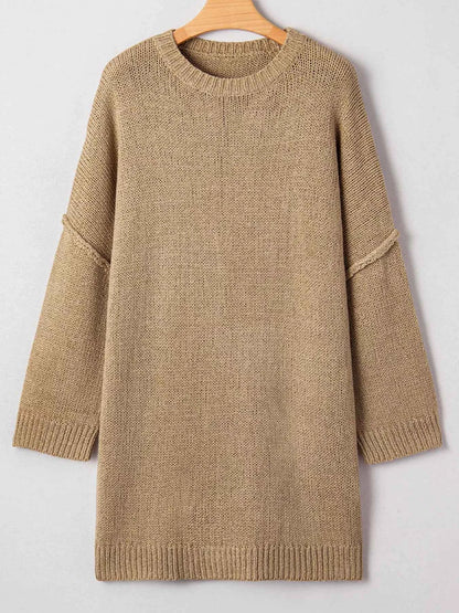 Oversize Drop Shoulder Slouchy Sweater Dress