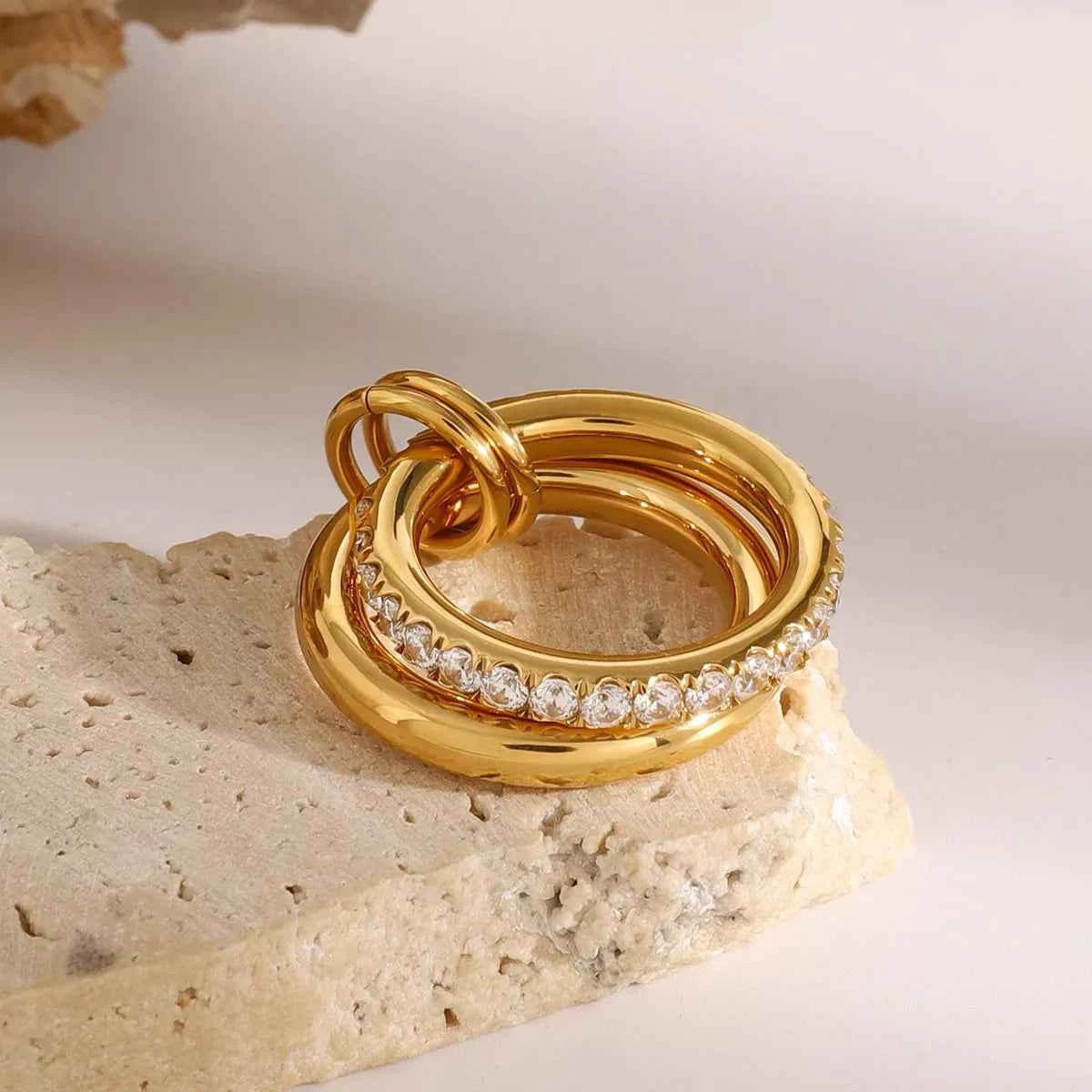 18K Gold-Plated Double Layered Ring