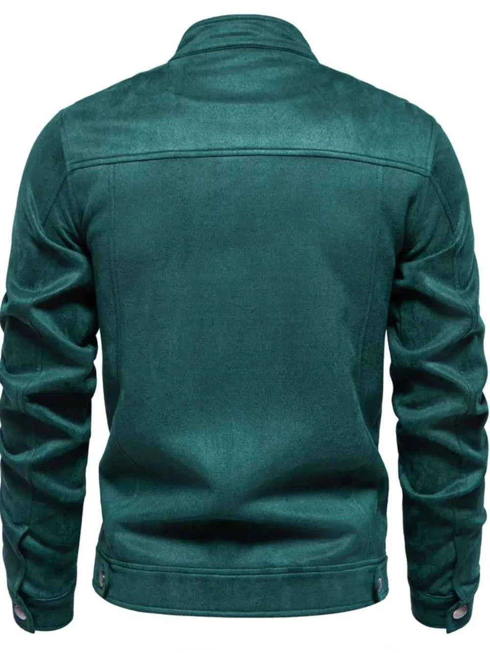 Men's Zip Up Long Sleeve Biker Jacket