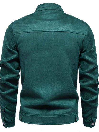 Men's Zip Up Long Sleeve Biker Jacket
