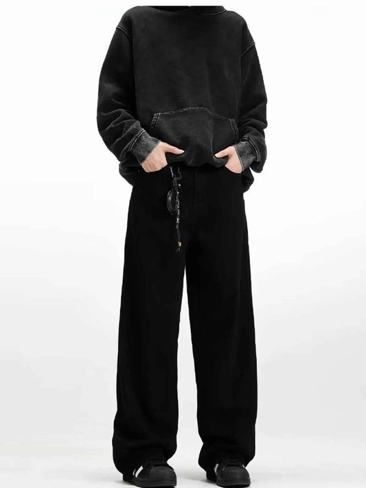 Men's Embroidered Palm Tree Wide Leg Jeans