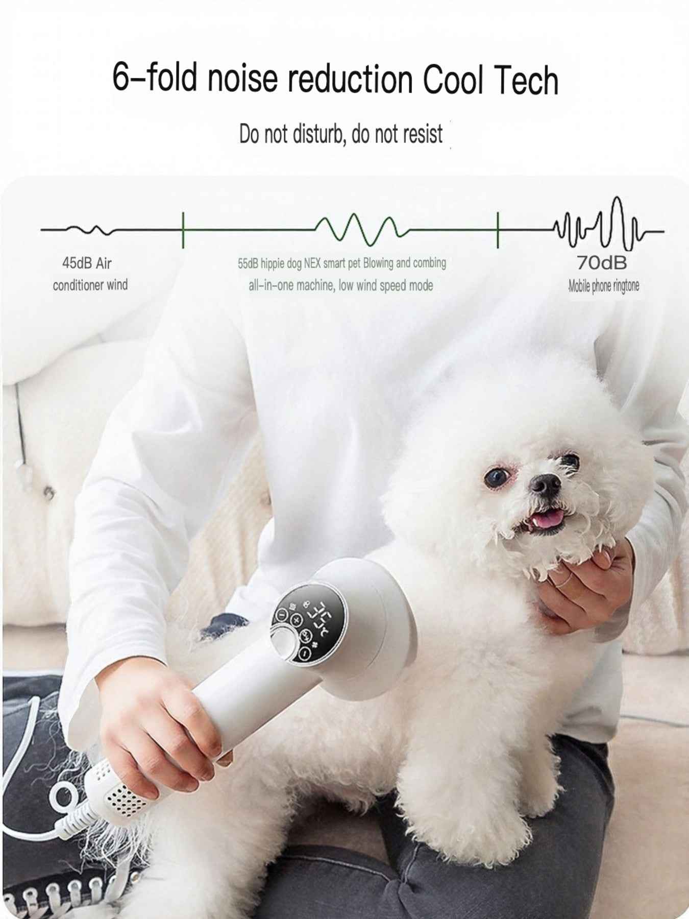 Low Noise Pet Hair Dryer & Comb
