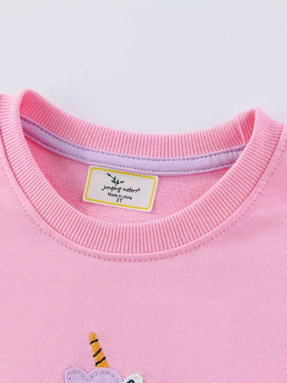 Children's Cute Unicorn Patch Crewneck Sweatshirt