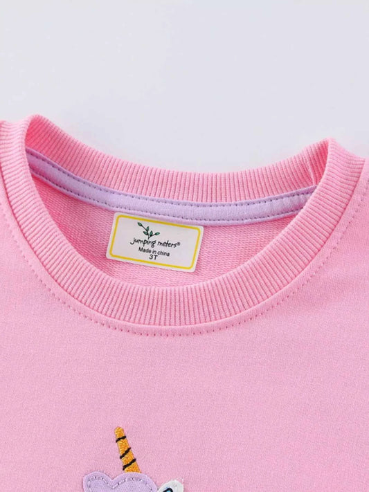 Children's Cute Unicorn Patch Crewneck Sweatshirt