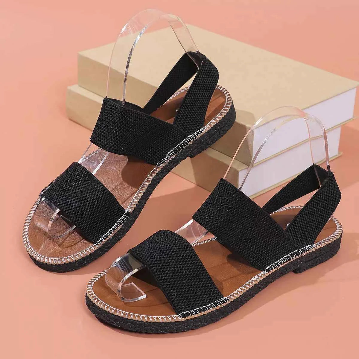 Elastic Band Open Toe Sandals
