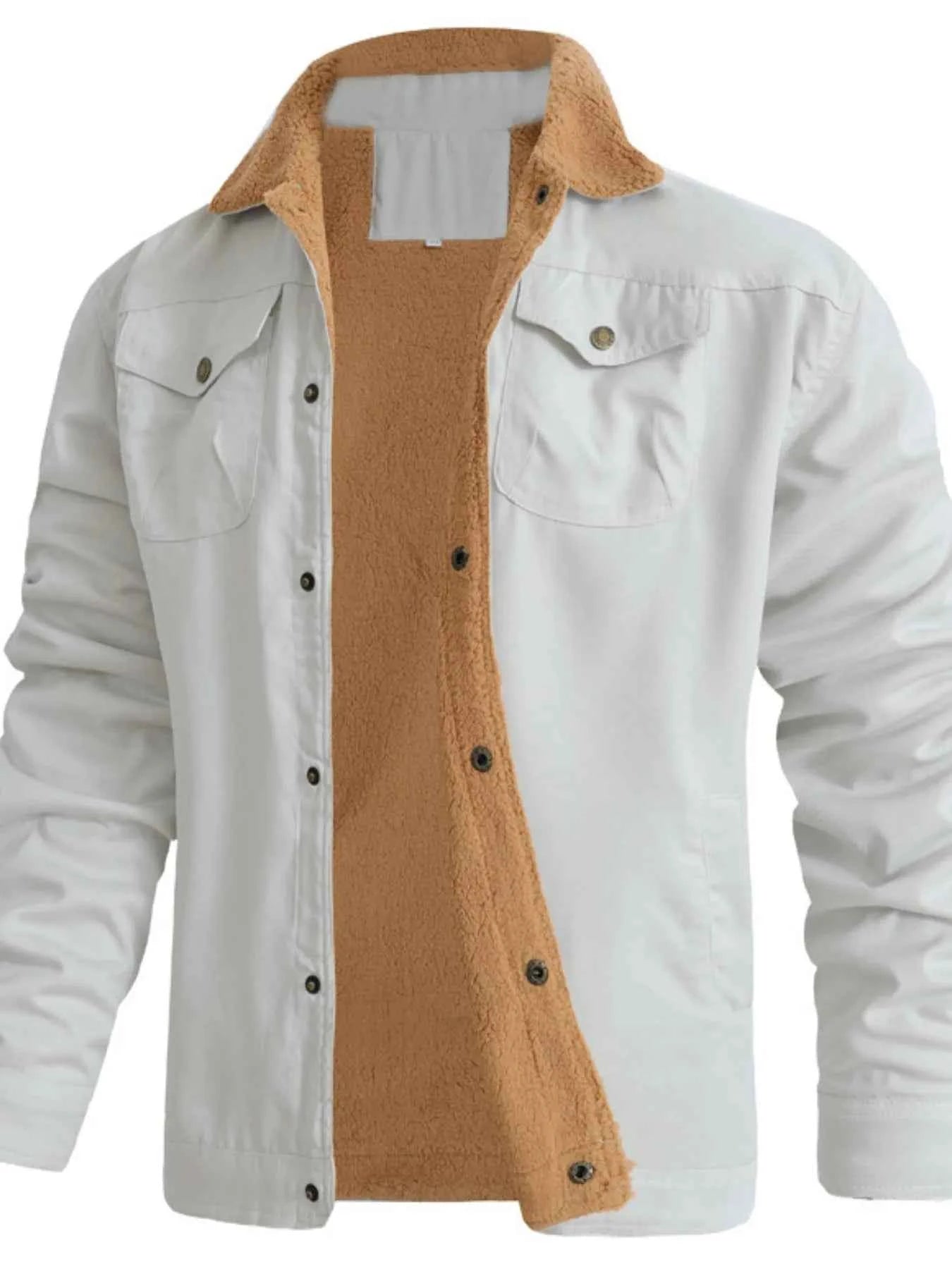 Men's Full Size Sherpa Lined Long Sleeve Jacket Plus Size