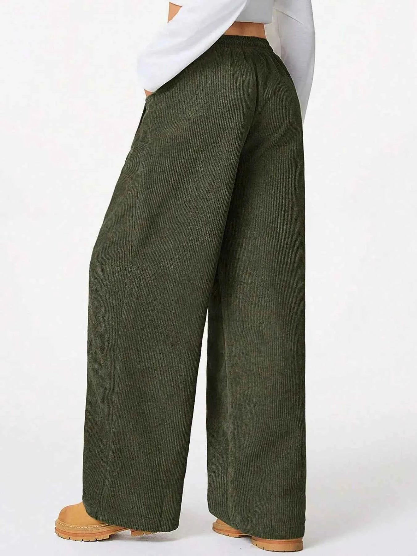 Drawstring Wide Leg Pants