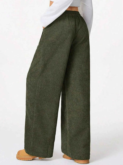 Drawstring Wide Leg Pants