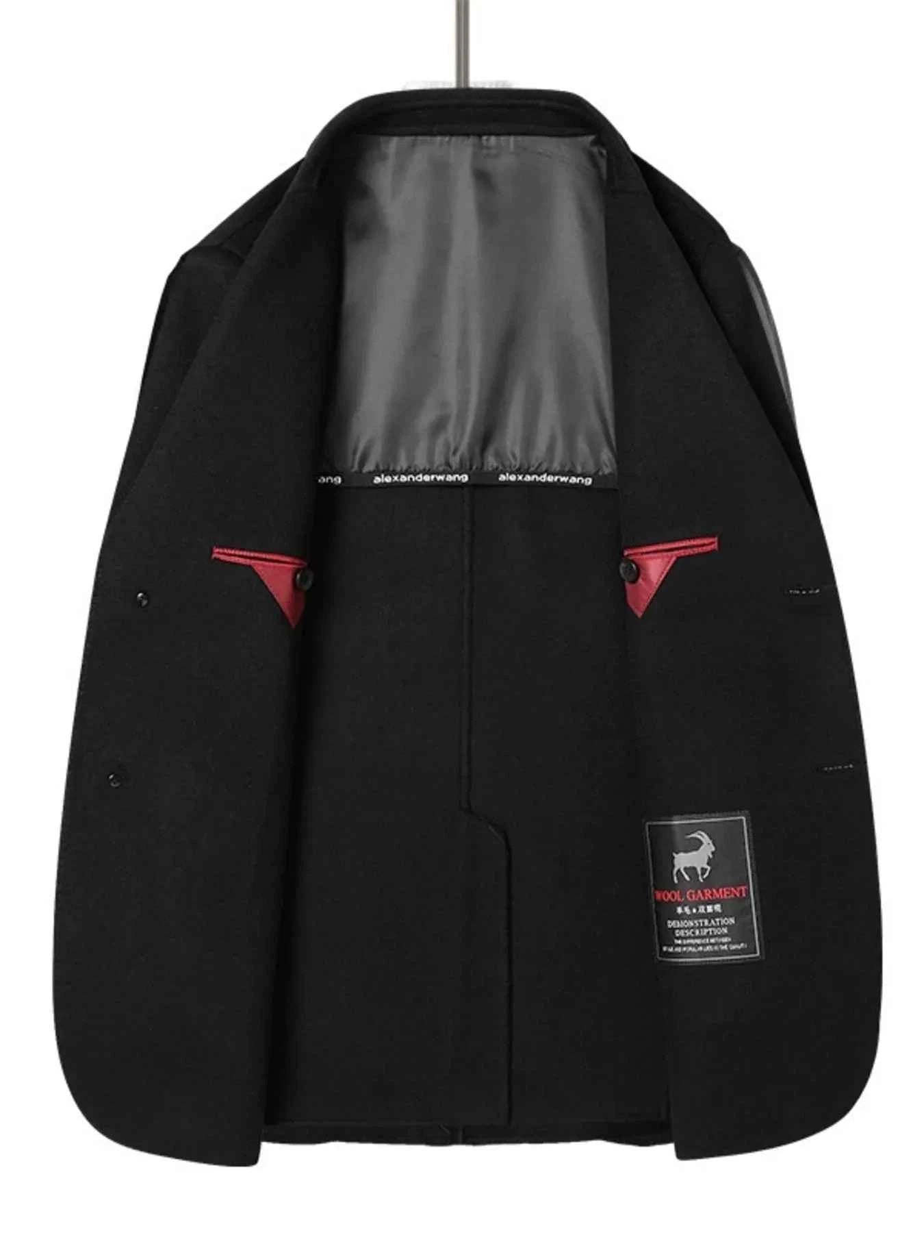 Men's Plus Size Wool Long Sleeve Outerwear