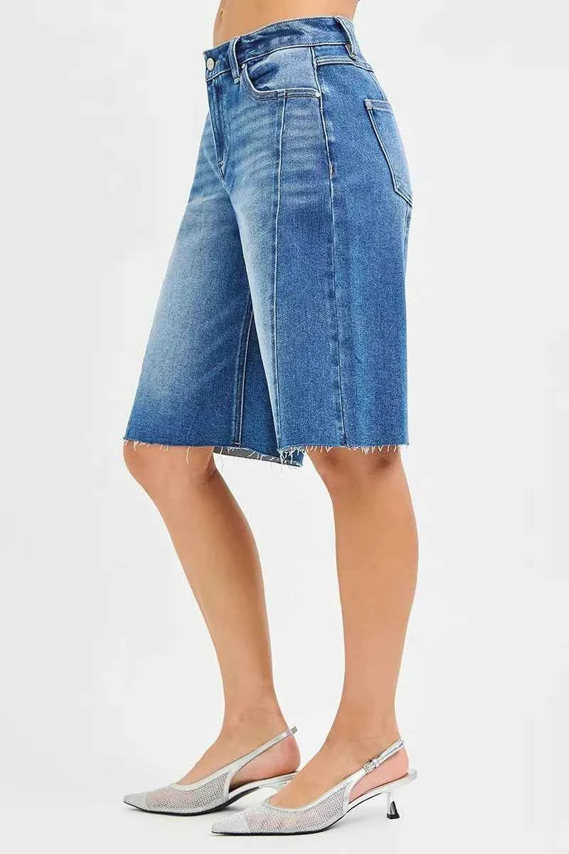 RISEN Raw Hem Slouchy Seamed Jorts