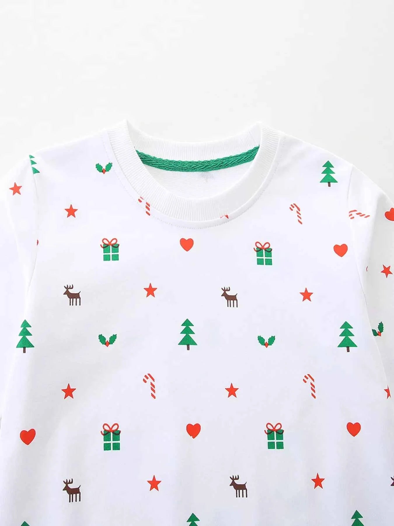 Children's Christmas Print Crew Neck Sweatshirt