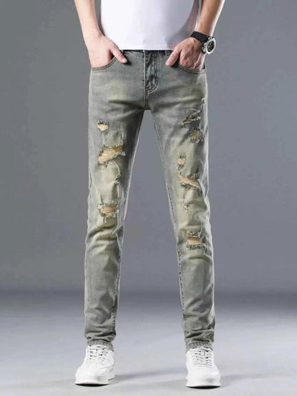 Men's Distressed Slim Fit Jeans