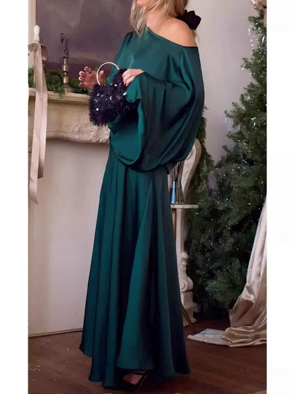 Full Size Elegant Batwing Sleeve Maxi Dress Plus Size