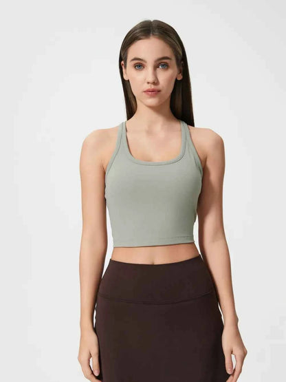 Millennia Scoop Neck Active Tank with Detachable Chest Pads