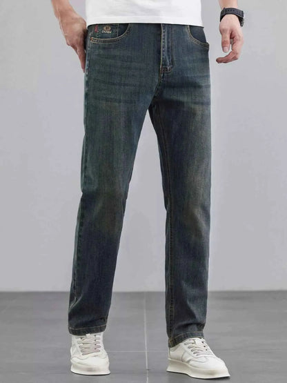 Men's Washed Straight Leg Fit Jeans