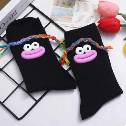 Cartoon Ribbed Knit Crew Socks