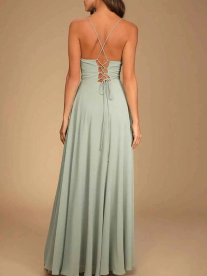 Slit Cowl Neck Maxi Dress