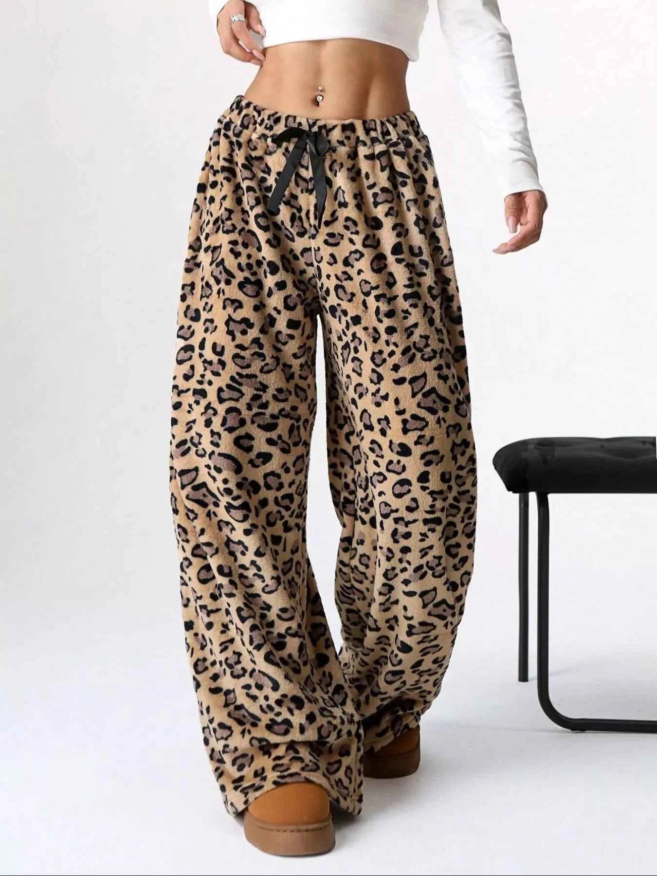 Leopard Wide Leg Pants