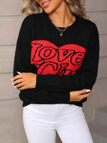 Valentine's Day Love Club Heart Graphic Sweater