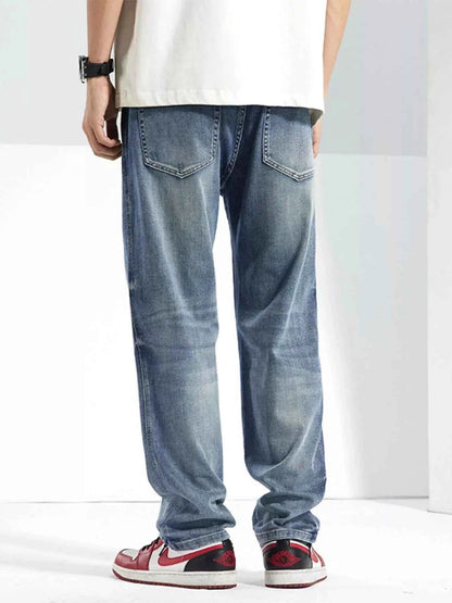 Men's Washed Straight Jeans