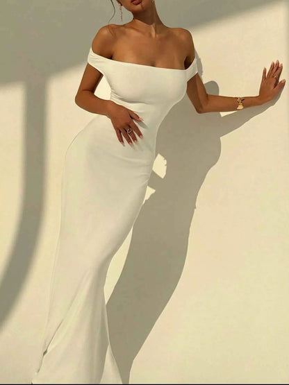 Backless Off-Shoulder Bodycon Mermaid Maxi Dress