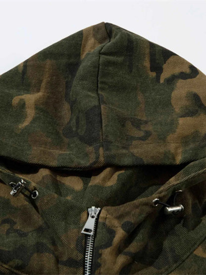 Men's Camouflage Zip Up Hooded Windbreaker Jacket
