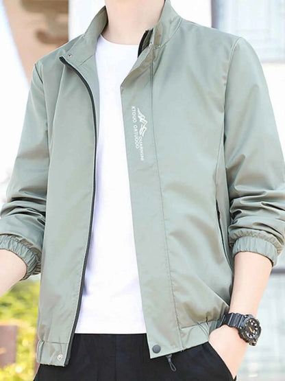 Men's Plus Size Zip Up Long Sleeve Jacket