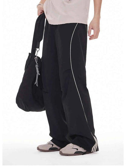 Men's Stripe Wide Leg Cargo Pants