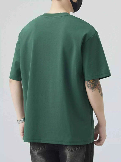 Men's Plus Size Letter Round Neck Half Sleeve T-Shirt