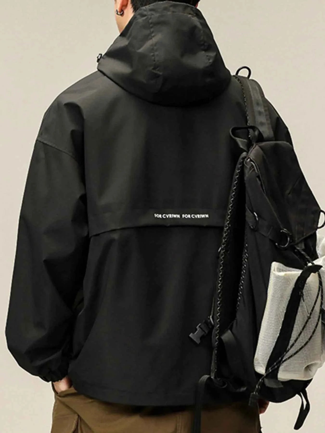 Men's Plus Size Long Sleeve Hooded Jacket