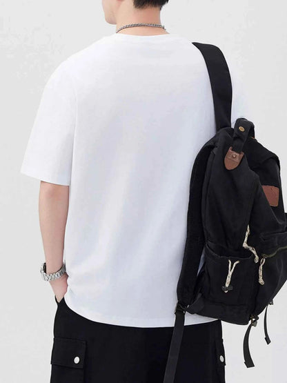 Men's Plus Size Fish Round Neck Short Sleeve T-Shirt