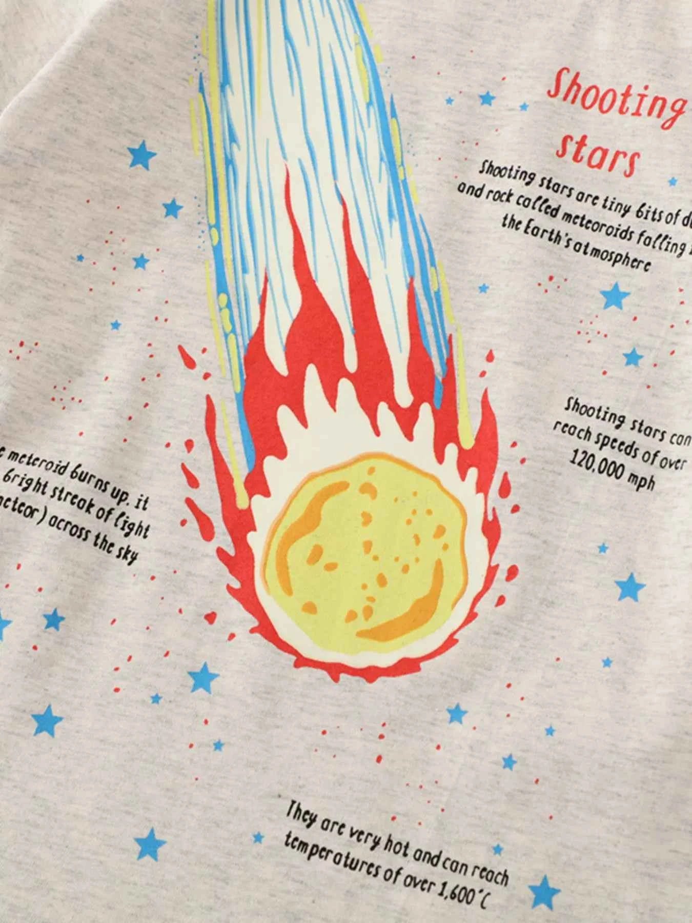 Children's Glow In The Dark Shooting Star Graphic Crew Neck T-Shirt