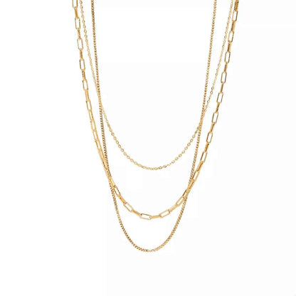 18K Gold-Plated Three Layered Necklace