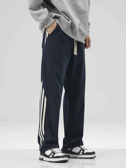Men's Plus Size Casual Drawstring Side Stripe Pants