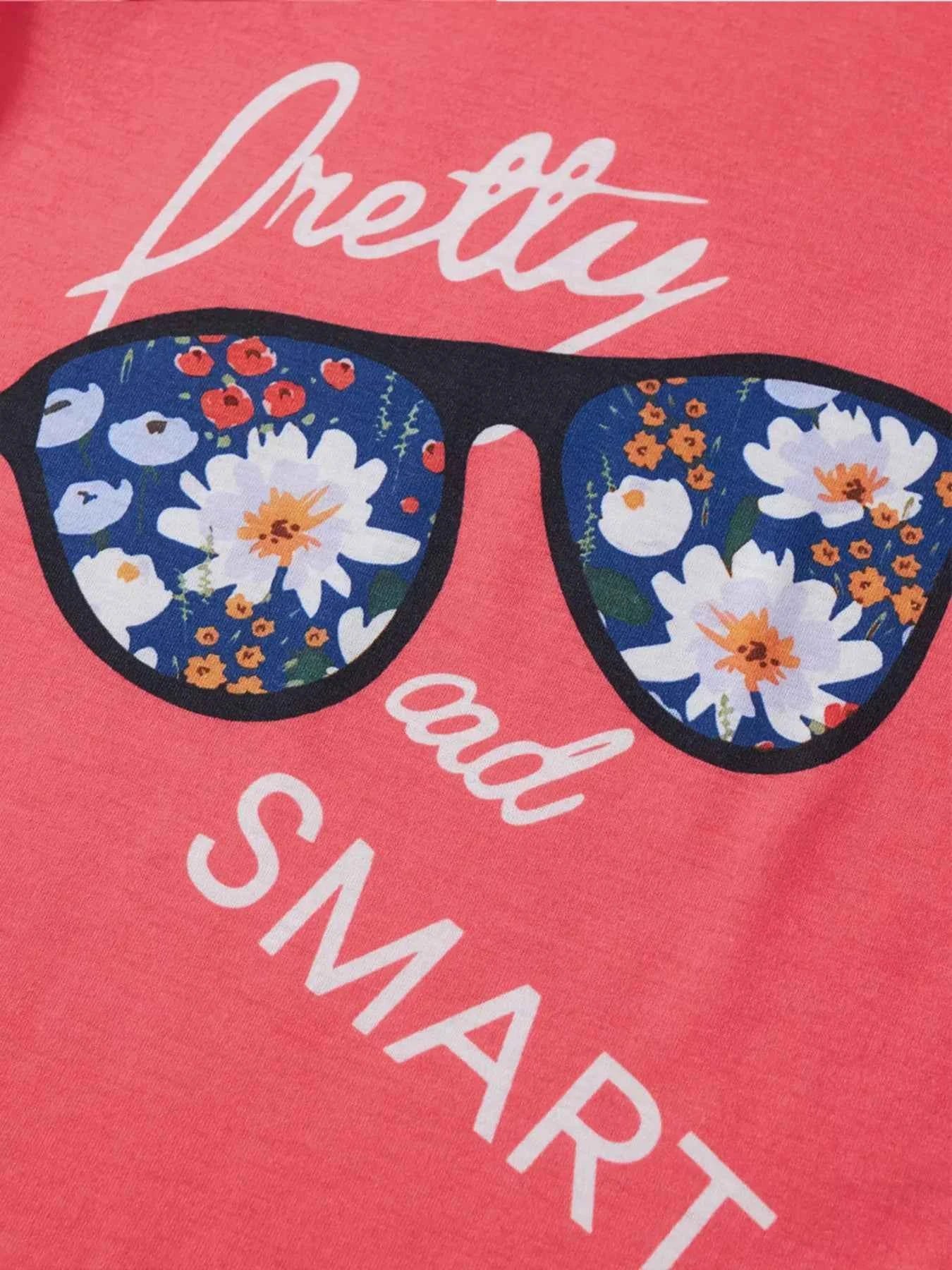 Children's Floral Print Tee and Shorts Set