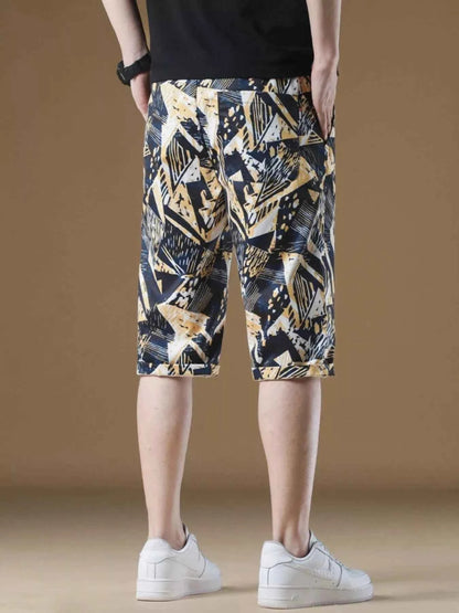Men's Plus Size Geometric Print Shorts