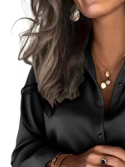 Satin Button-Down Shirt