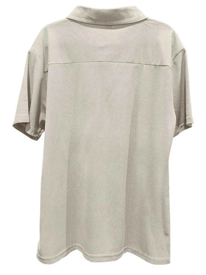 Men's Full Size Quarter Zip Short Sleeve Polo and Pants Set Plus Size