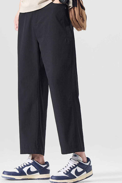 Men's Plus Size Casual Loose-Fit Cropped Pants