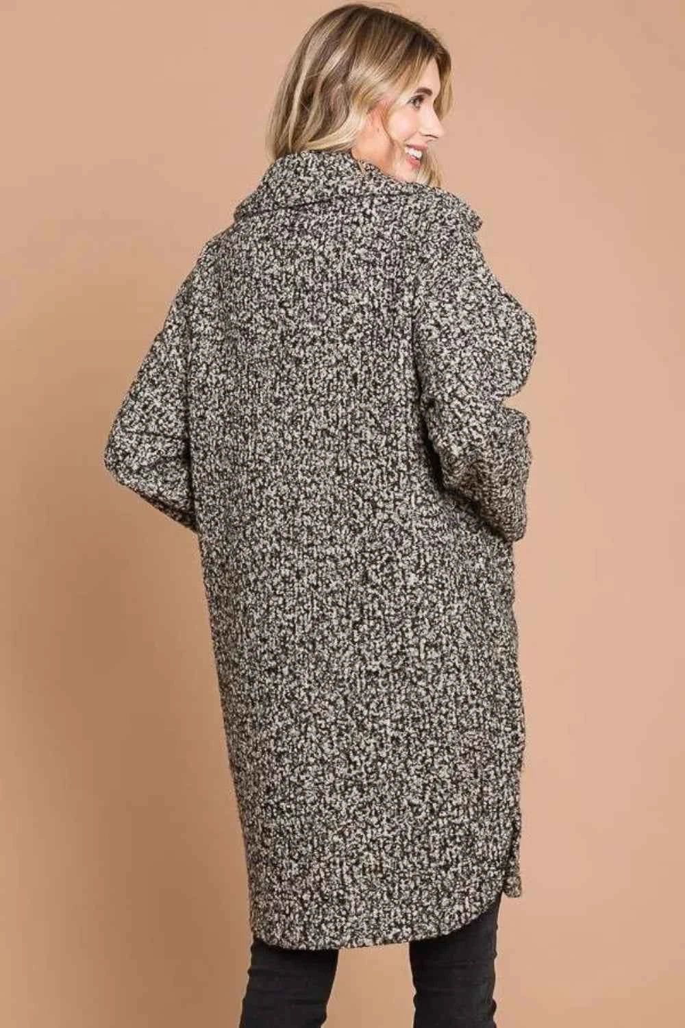 Culture Code Full Size Lapel Collar Double Breast Teddy Coat