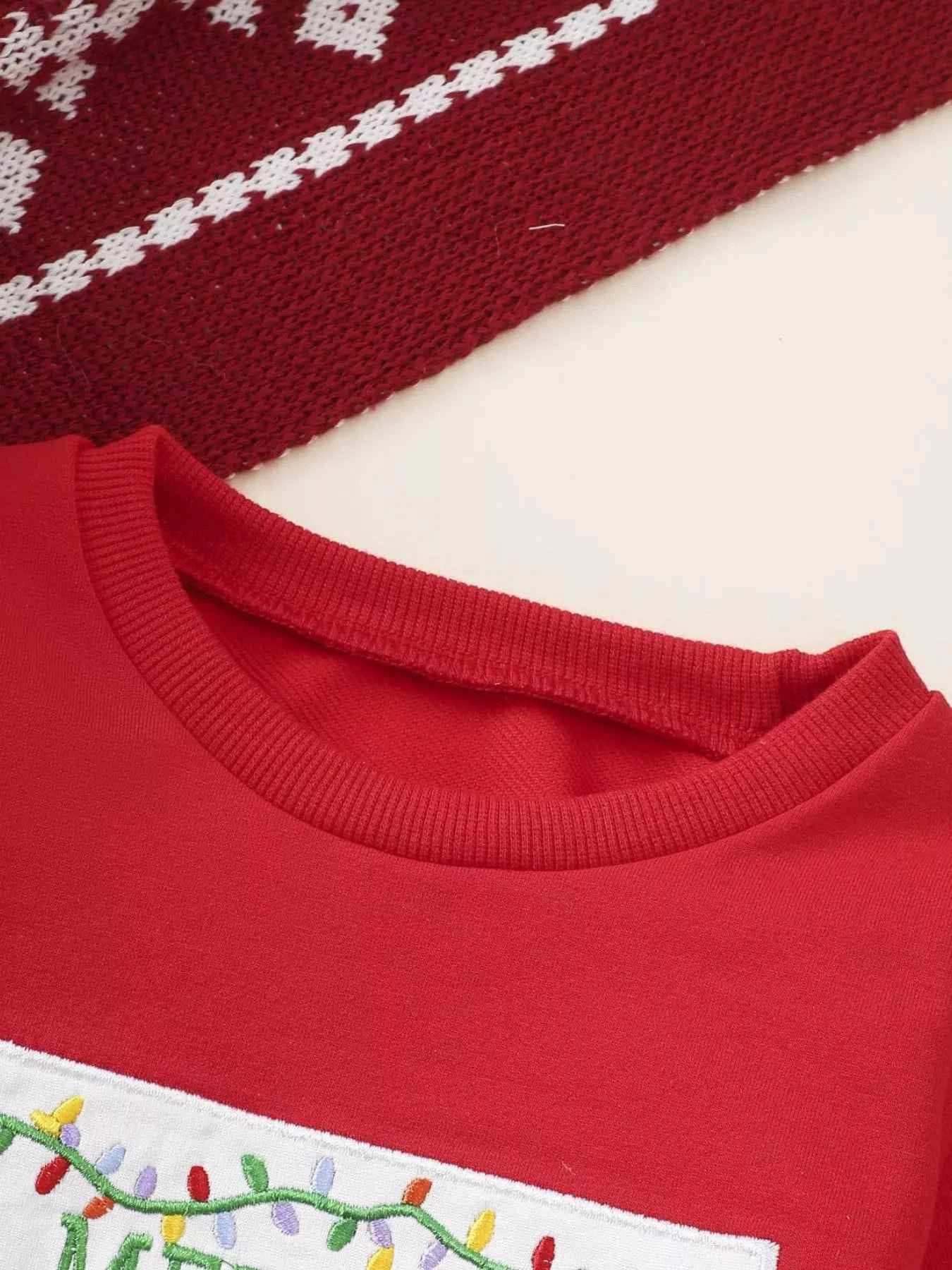 Children's Christmas Tree Sweatshirt & Pants Set